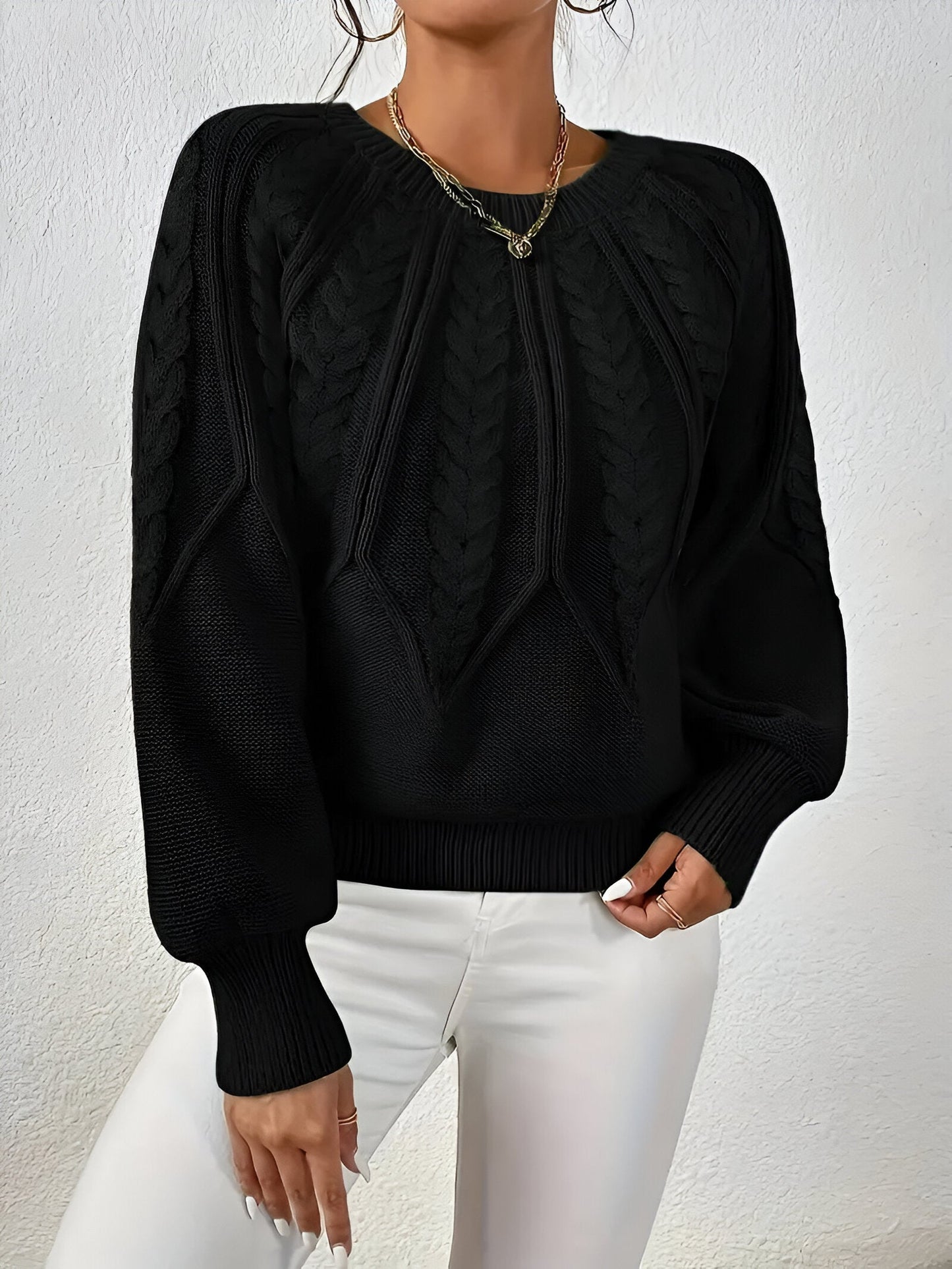 Agatha | Elegancki sweter z dzianiny kablowe