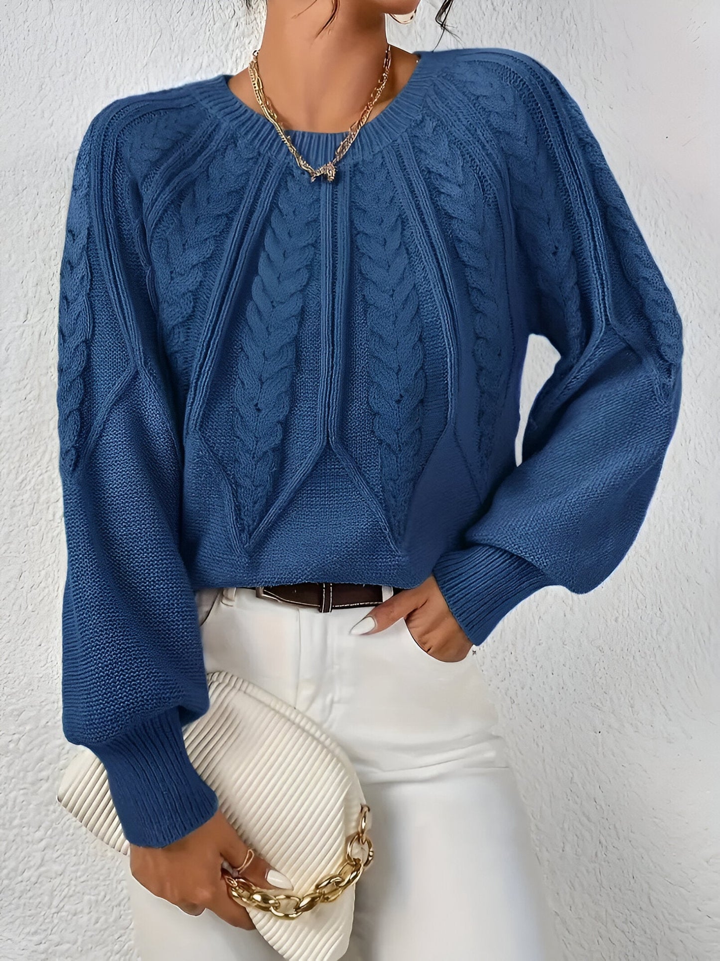 Agatha | Elegancki sweter z dzianiny kablowe