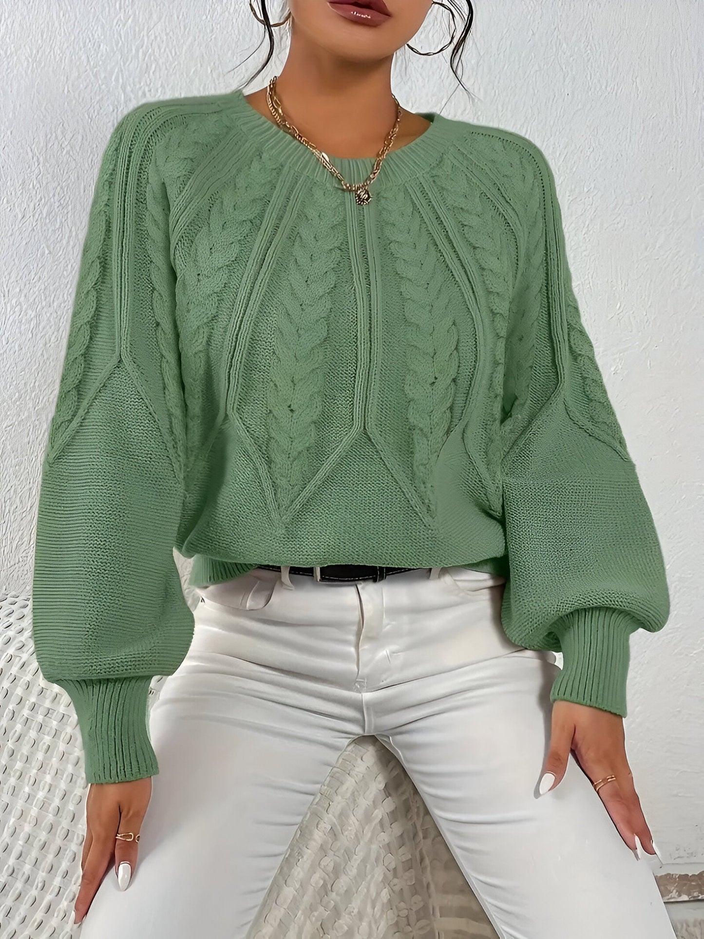 Agatha | Elegancki sweter z dzianiny kablowe