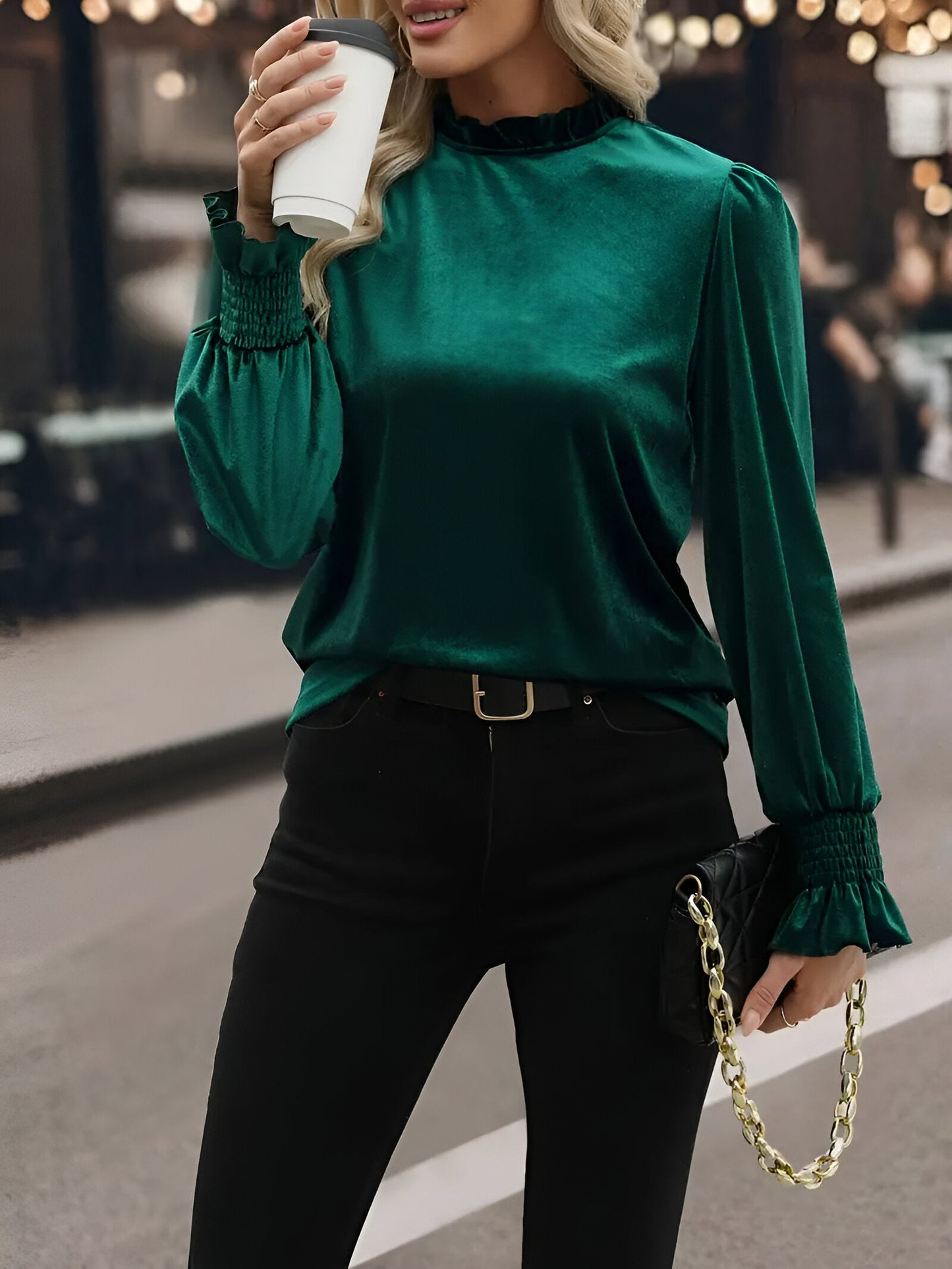 Kalicia |Elegancka aksamitna bluzka damsk