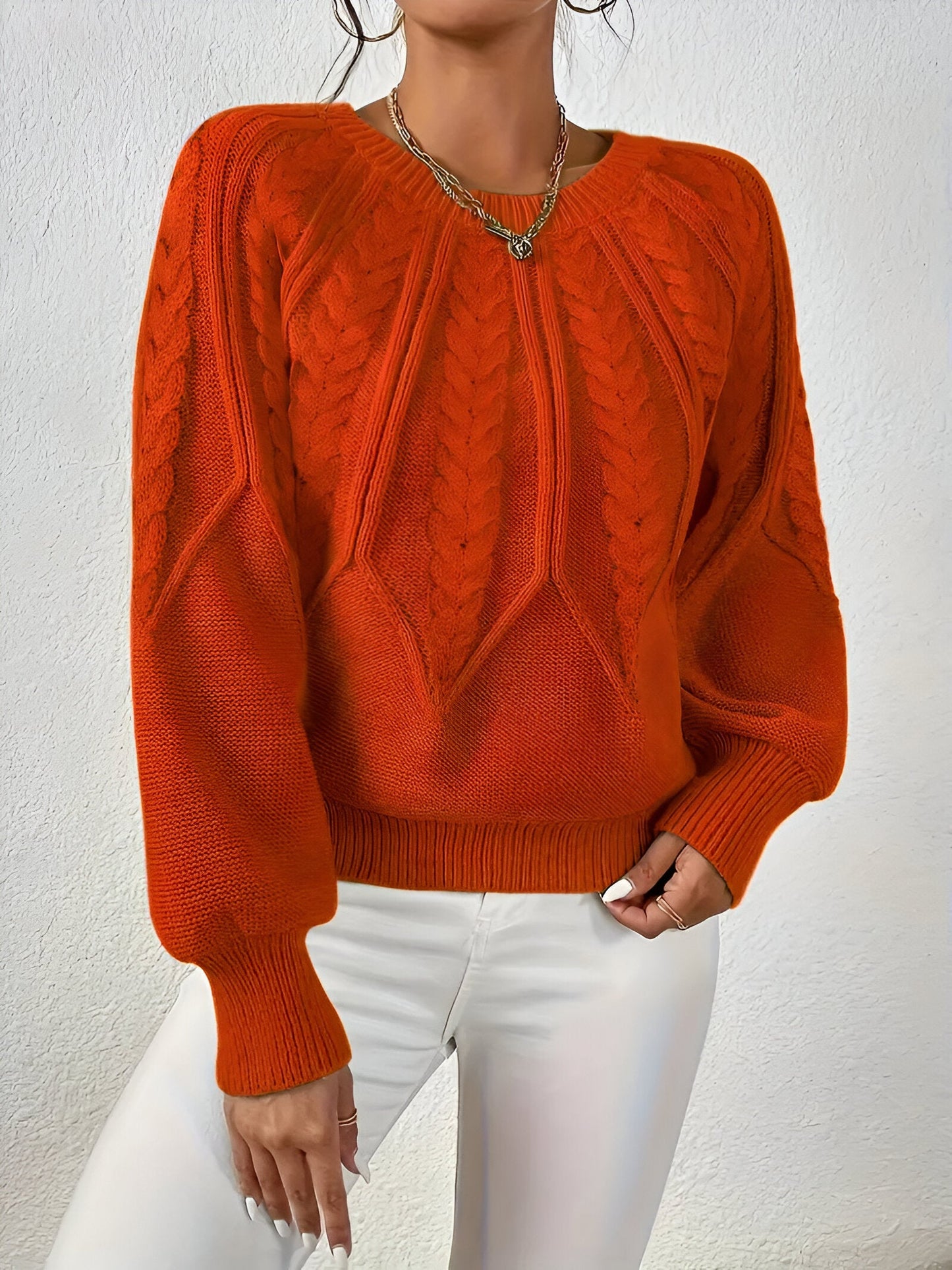 Agatha | Elegancki sweter z dzianiny kablowe