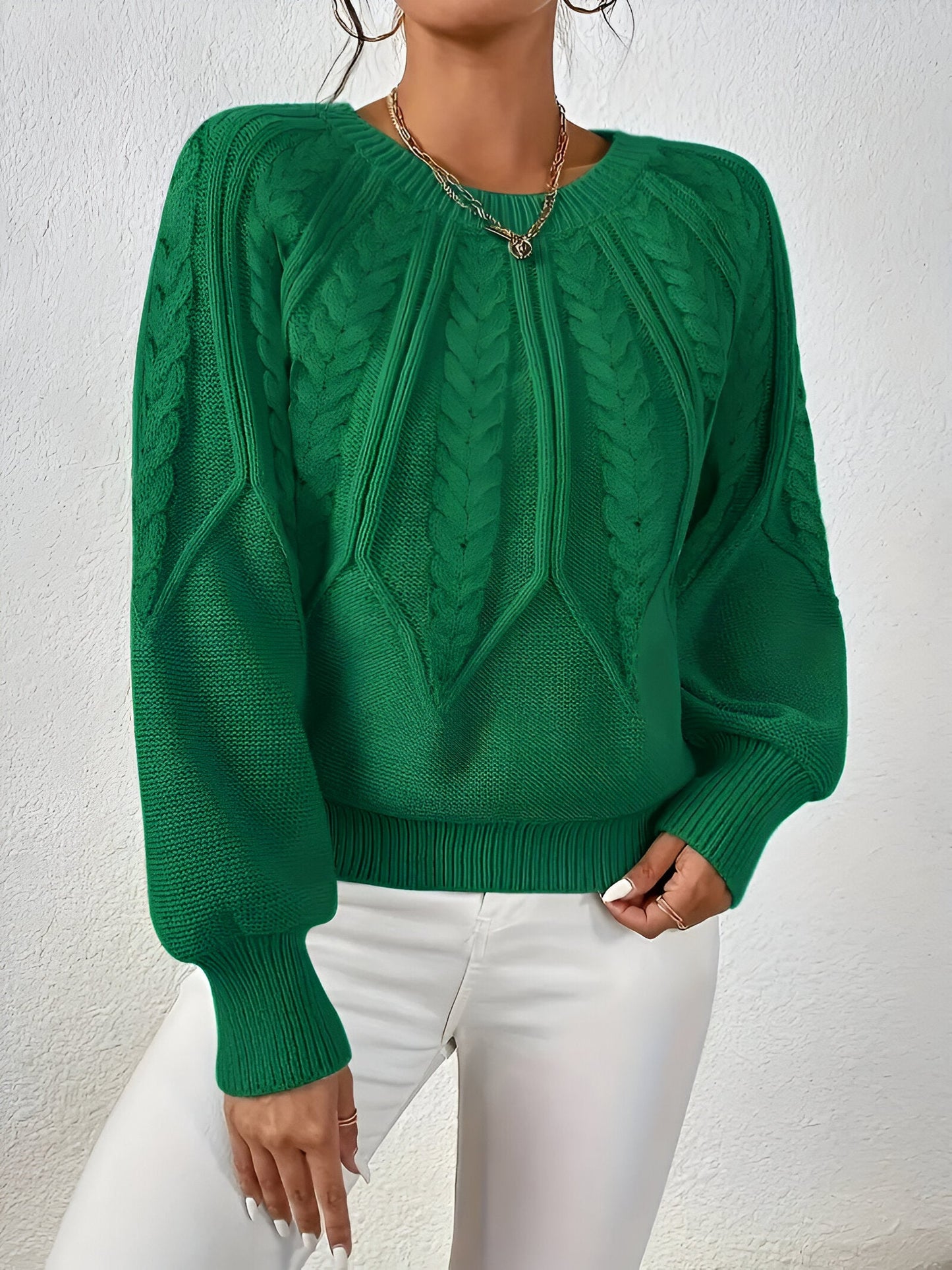 Agatha | Elegancki sweter z dzianiny kablowe
