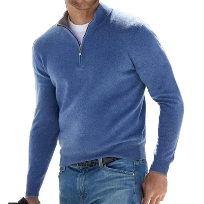 Koszulka polo Ralf - stylowy sweter męski z zamkiem błyskawicznym